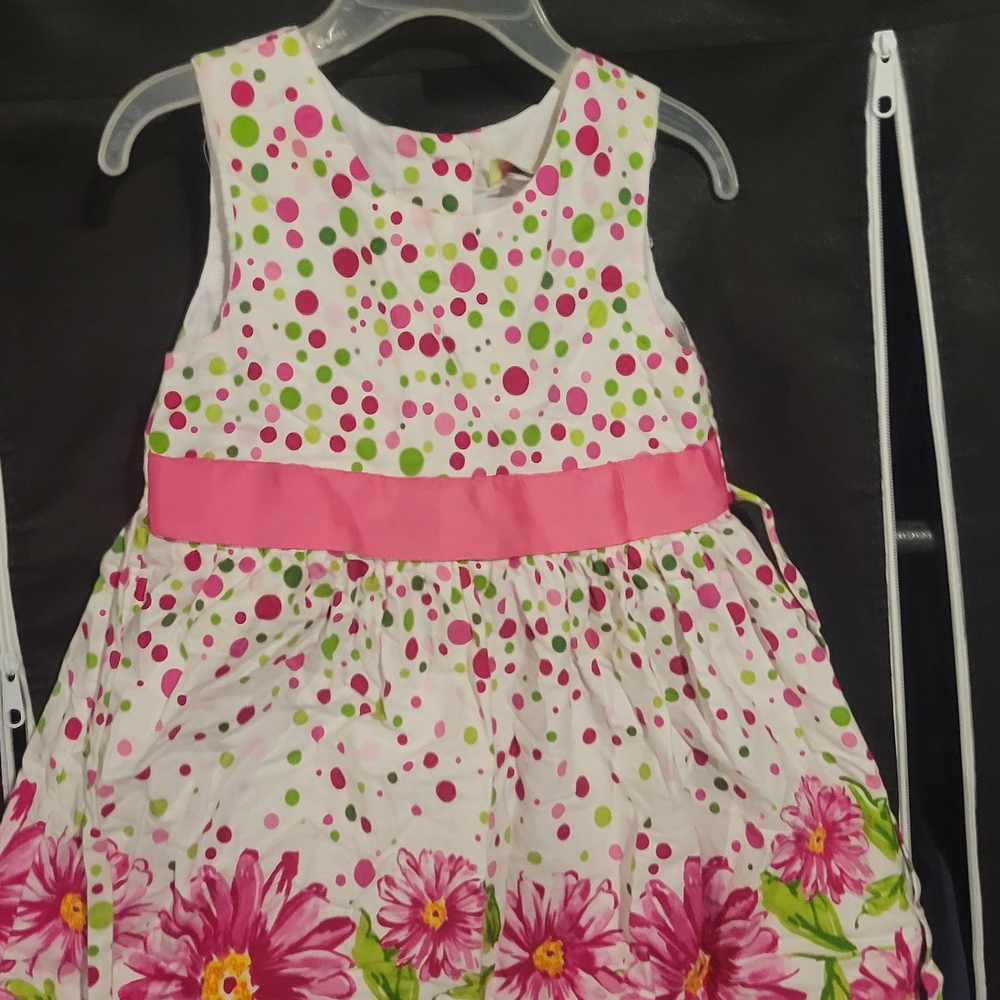 Vibrant Pink Floral Kids Dress